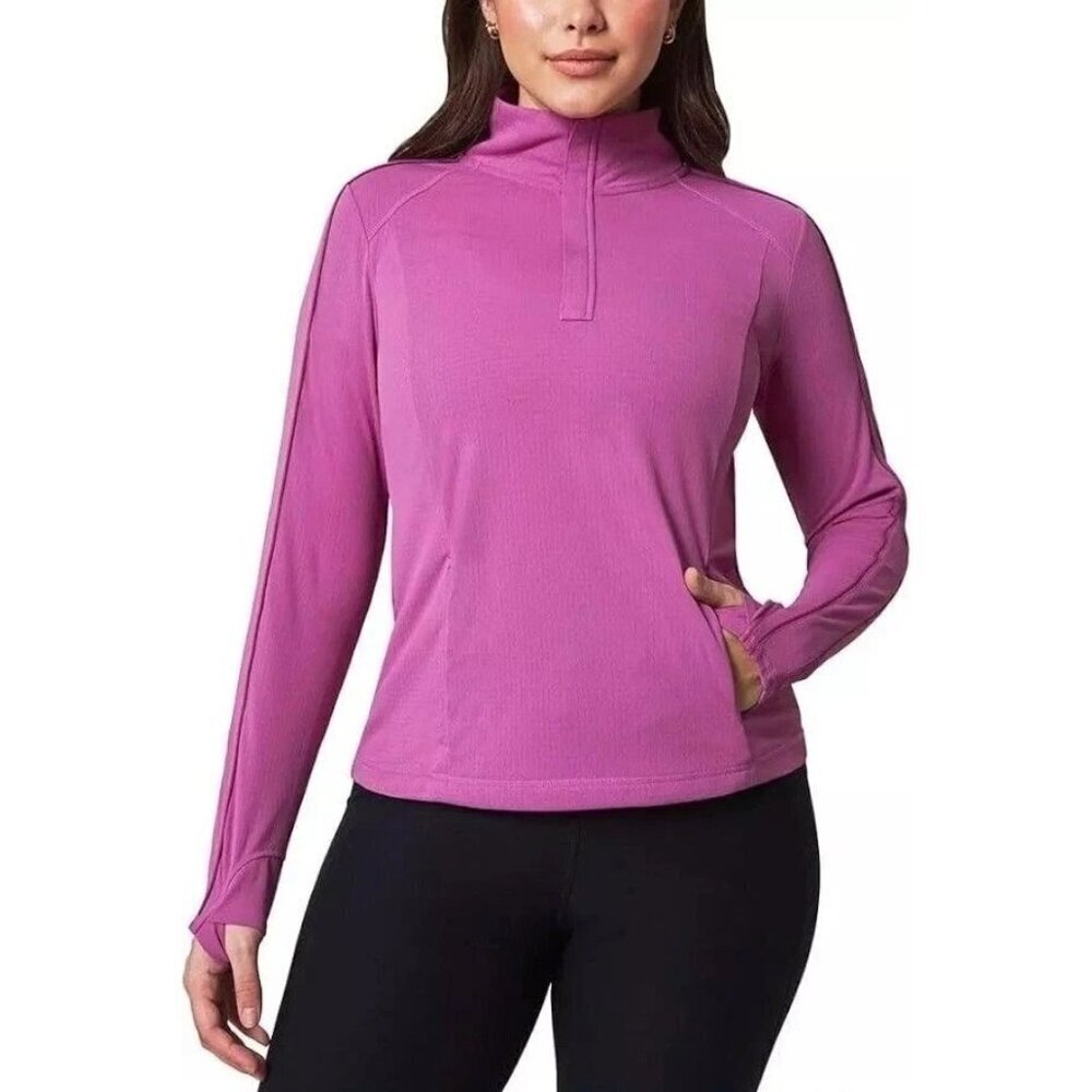 Mondetta Women's Size L Performance Luxury Pullover Sweatshirt Zip Up Pink
